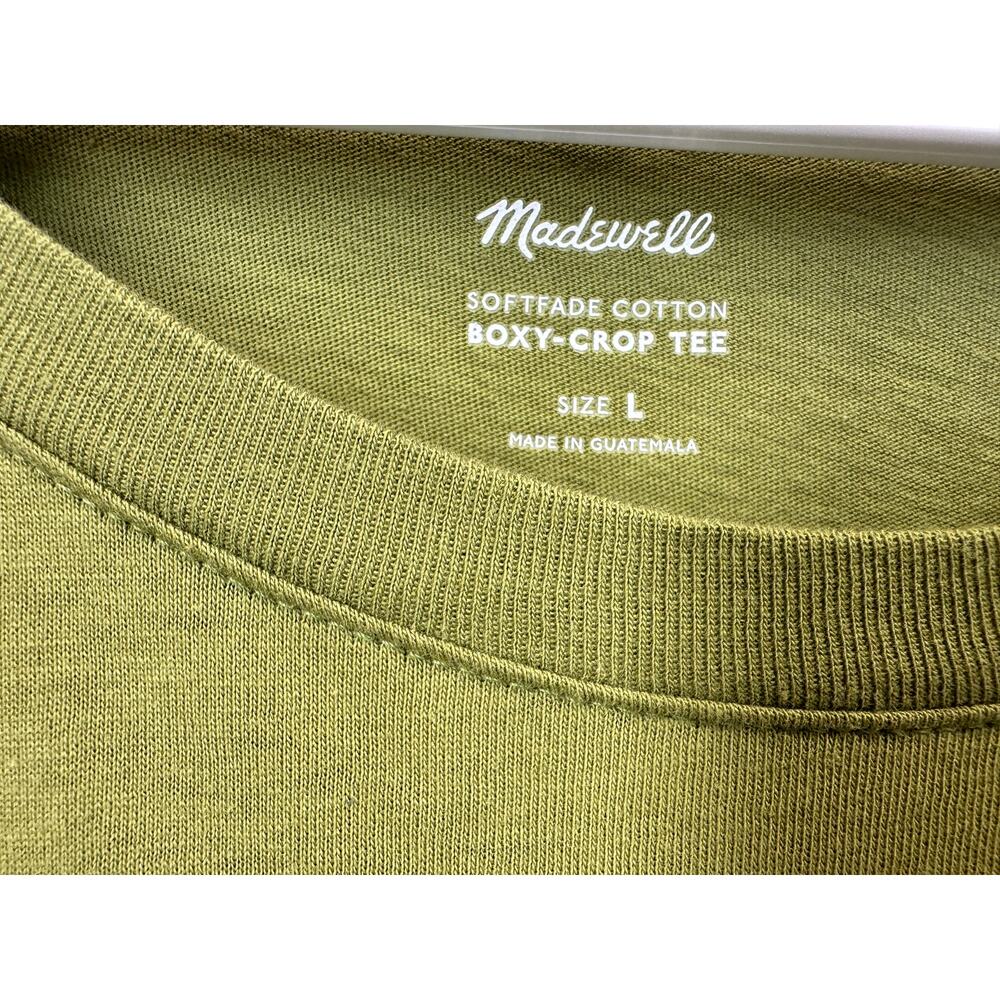 Bundle of Three Madewell Softfade Cotton Boxy Tees Size L Green, Brown, Black - Picture 3 of 10